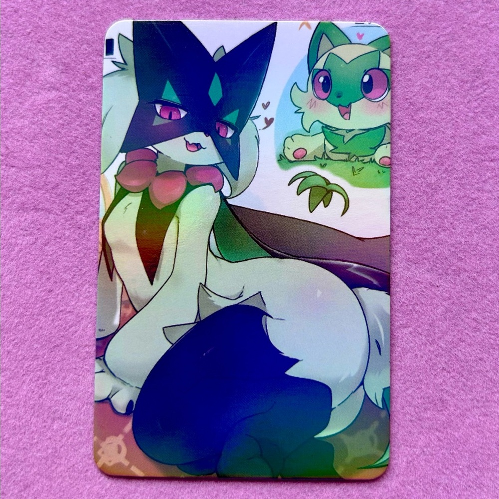 Sprigatito & Meowscarada Art Card ✨ Rainbow Gloss Foil Pokémon-Inspired